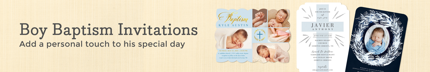 Boy Baptism Invitations Boy Baptism Invitations
